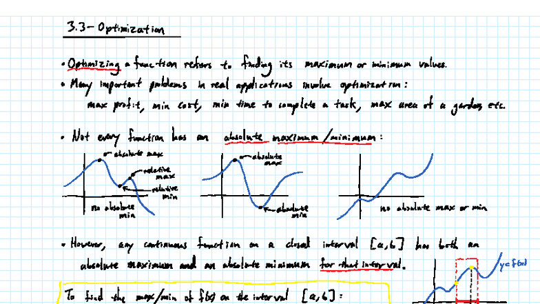 3 3 Optimization Lecture Notes On Function Optimization Studocu