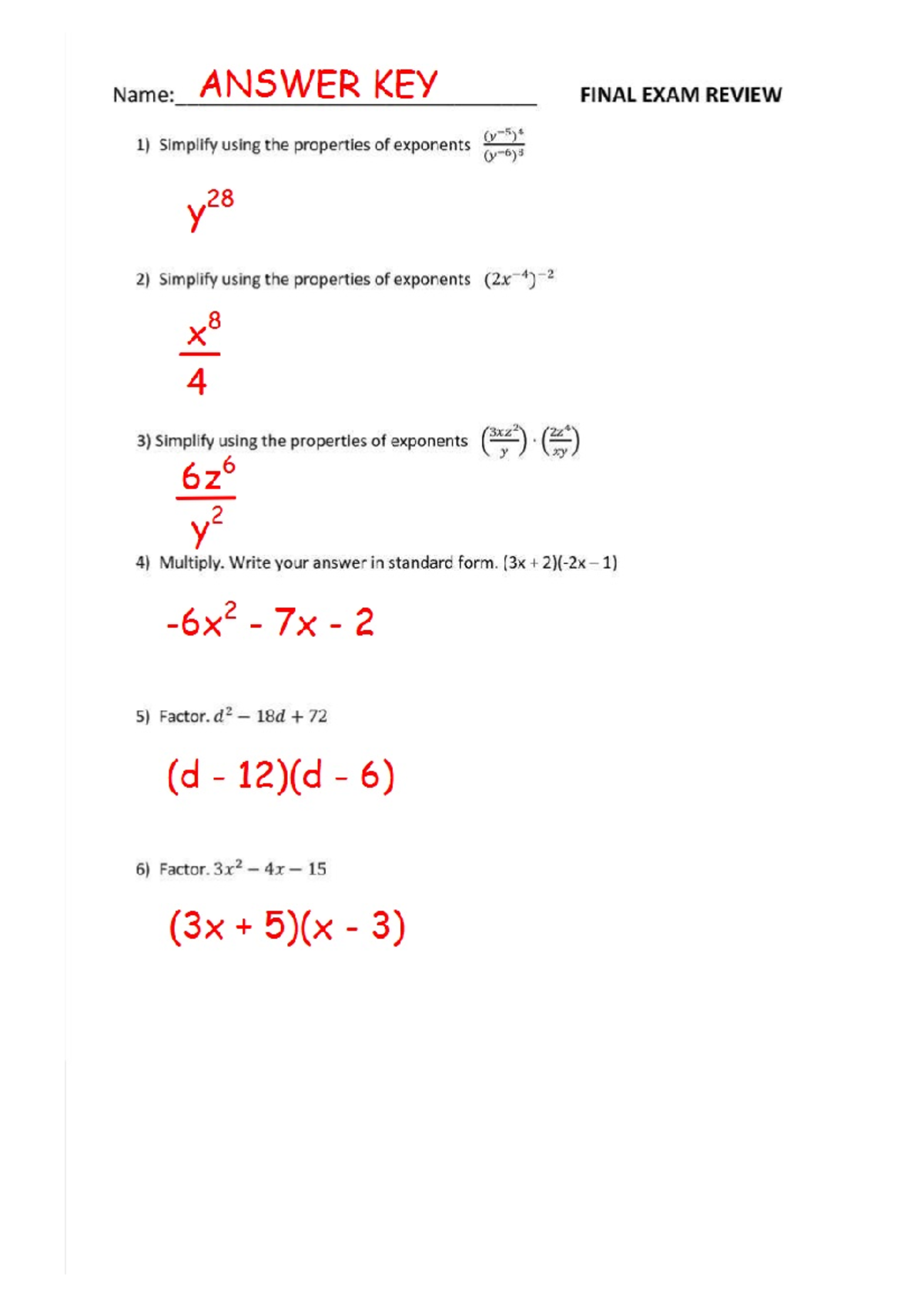 Final Exam Review Notes for Course Code [Insert Course Code] - Studocu