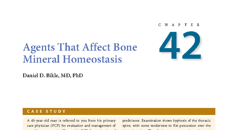 Chapter 42: Agents Affecting Bone Mineral Homeostasis (Endocrine Drugs ...