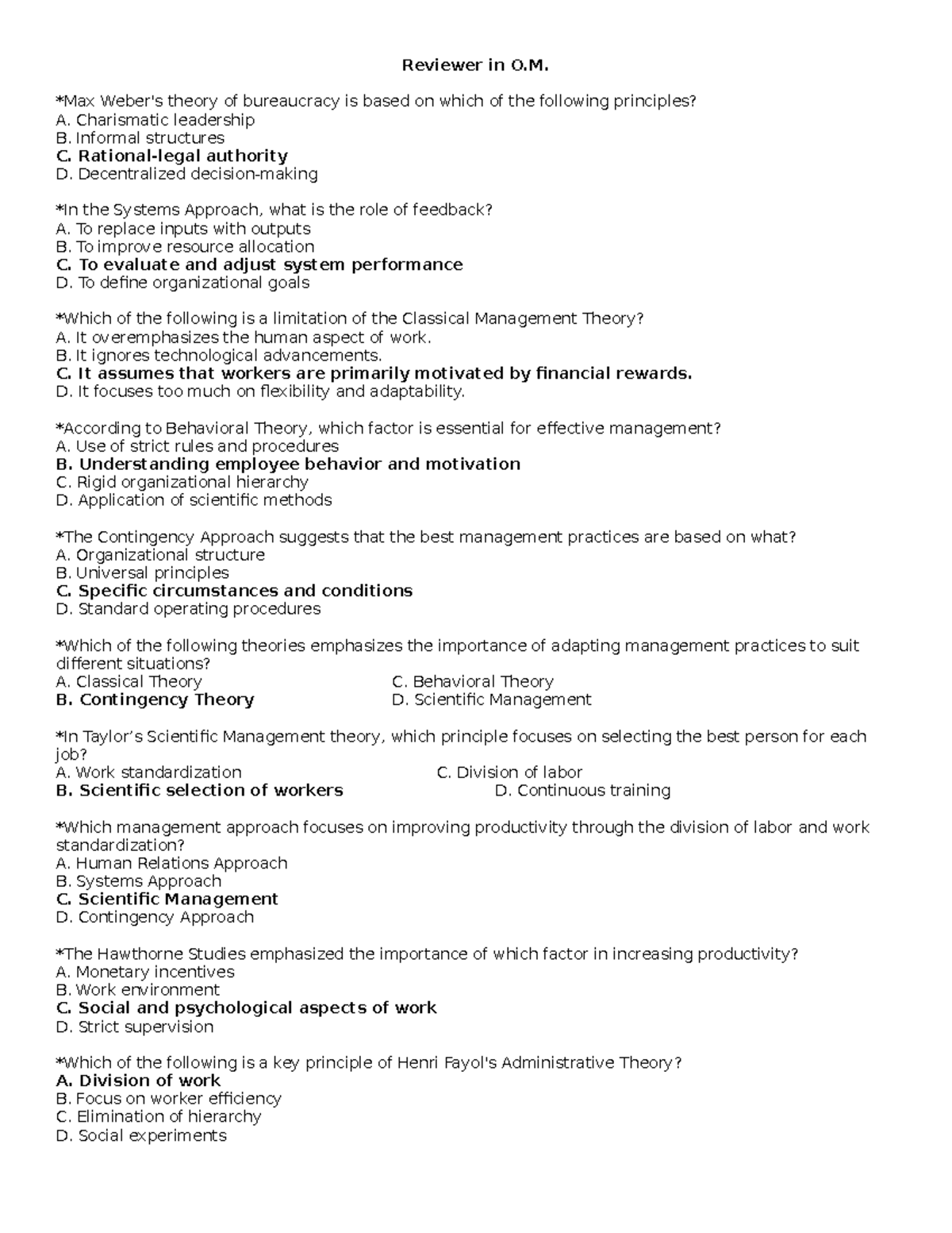 ORG.MA Review: Key Principles of Bureaucracy and Management Theories ...