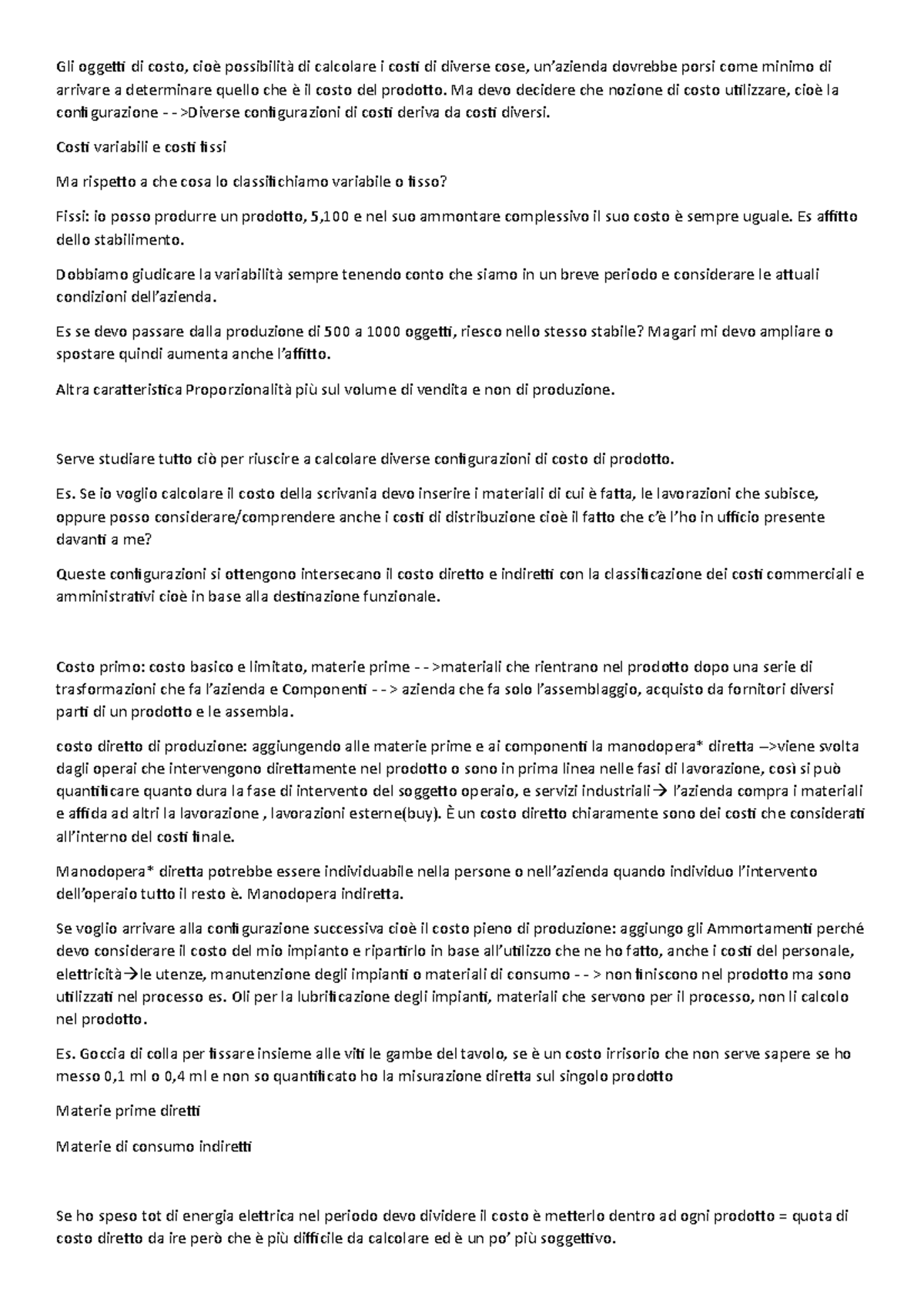 ACC - Appunti Analisi e controllo dei costi con slide integrate ...
