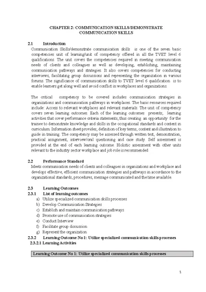Communication Skills in TVET - ICT Level 6 Course Material - Studocu