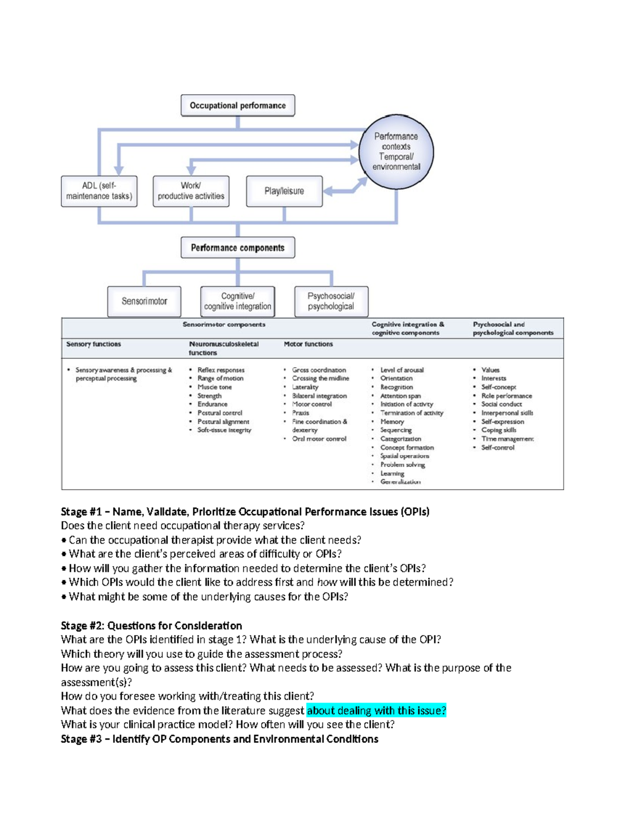 OPPM Case Study: Addressing Occupational Performance Issues - Studocu