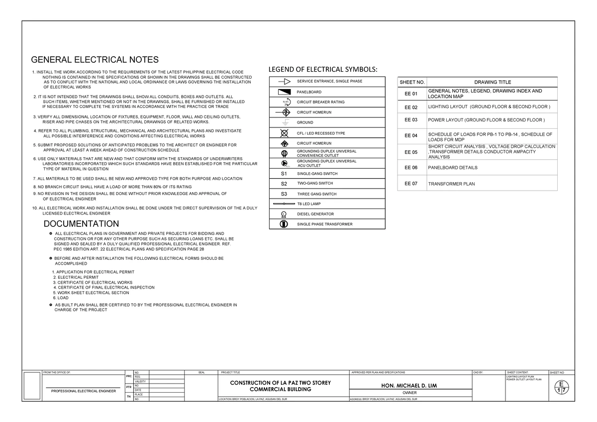 A-3 - Electrical Plan for Single Storey Residential Building - Studocu