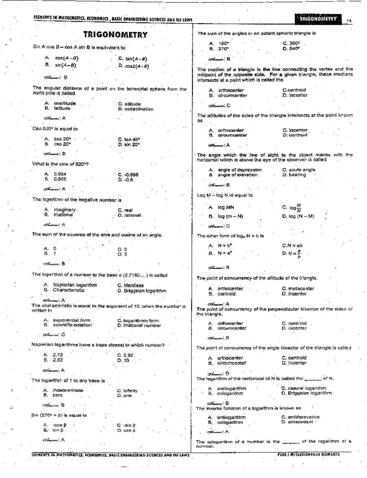 Elements in Mathematics, Economics, Basic Engineering Sciences & Laws ...