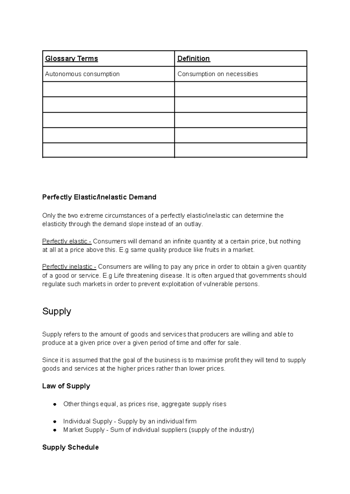 Eco Notes - covers intro to economics, Consumers and Business, and ...