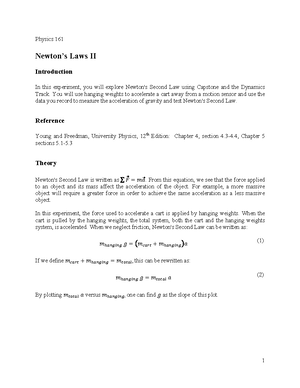 Phys 161 Lab 6: Conservation of energy pre-lab notes - Studocu
