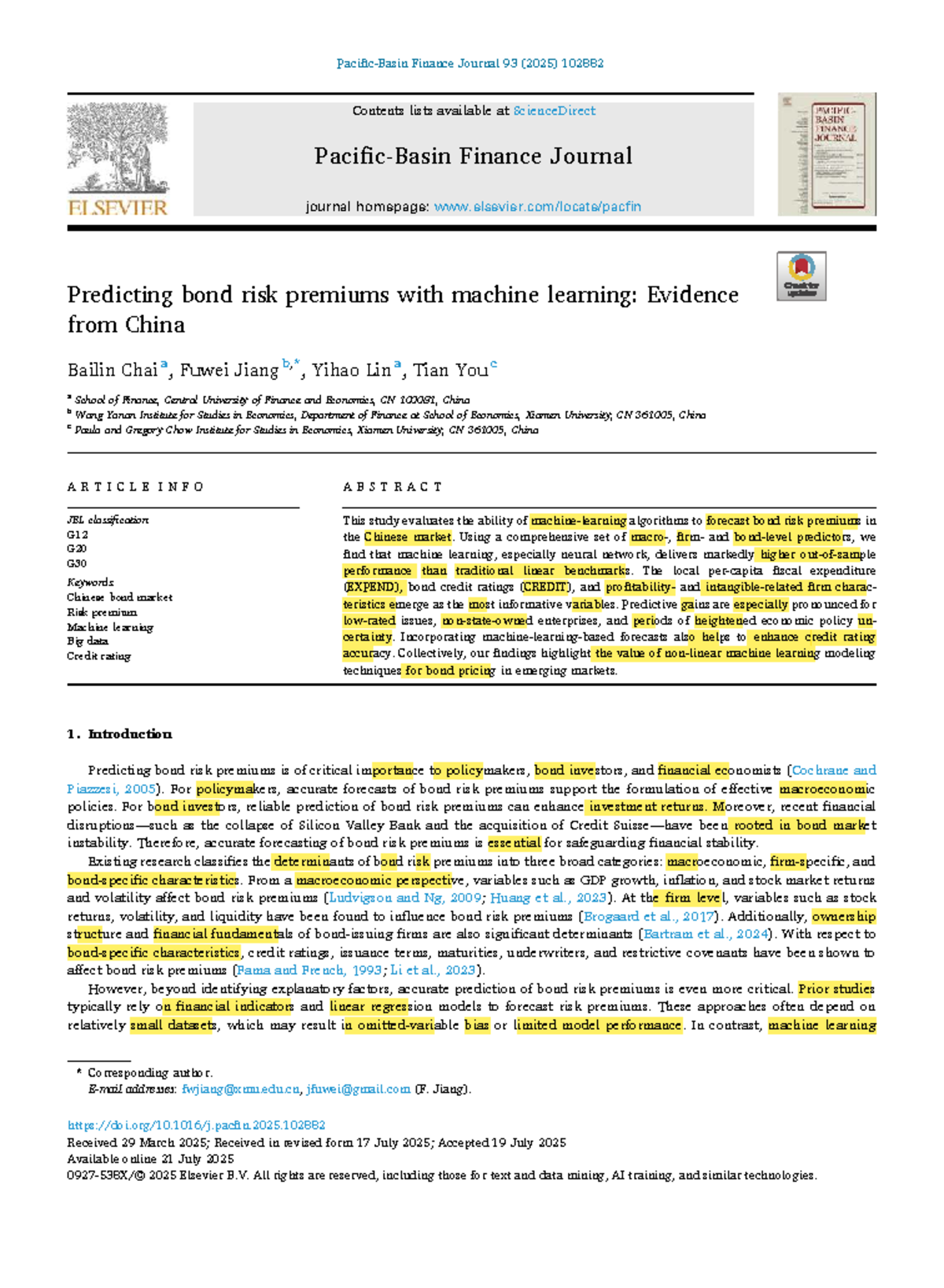Predicting Bond Risk Premiums with Machine Learning: Evidence from ...