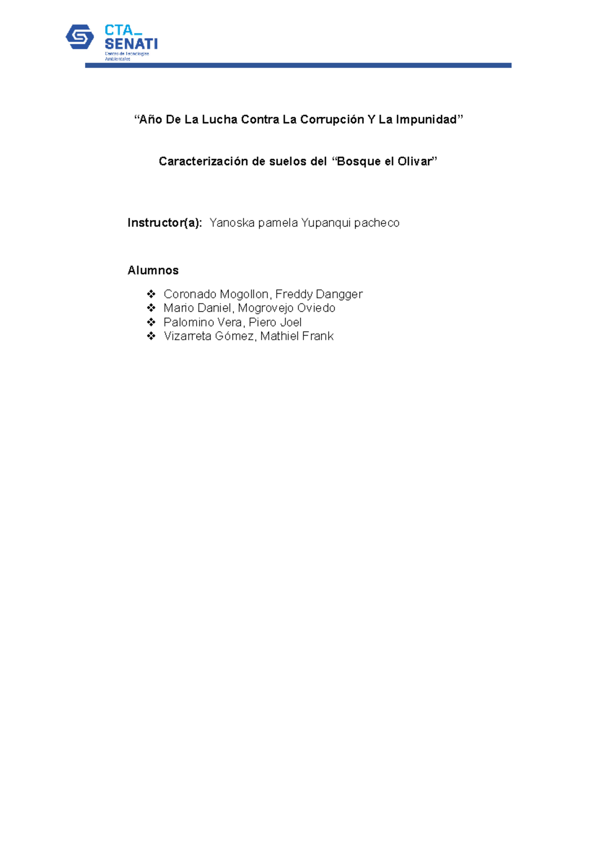 Caracterización de Suelos en el Bosque el Olivar - Proyecto YUPANQUI - Document Preview