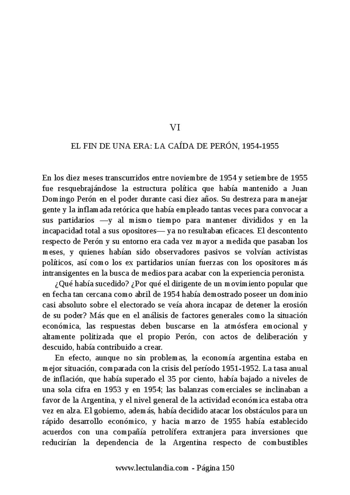 VI EL FIN DE UNA ERA: LA CAÍDA DE PERÓN - Análisis Político y Social ...