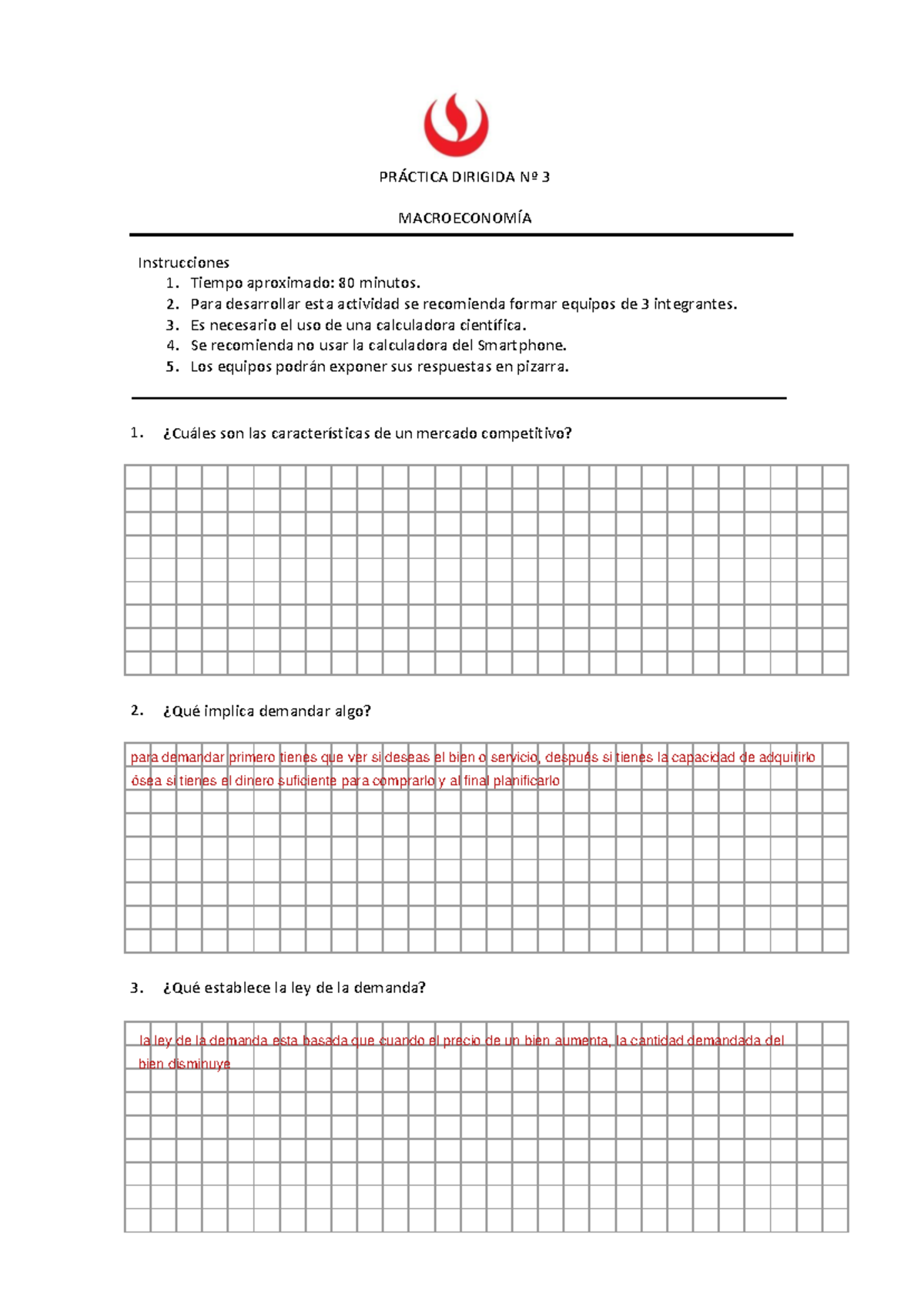 AF133 - Macroeconomía - Práctica Dirigida 03: Oferta y Demanda ...