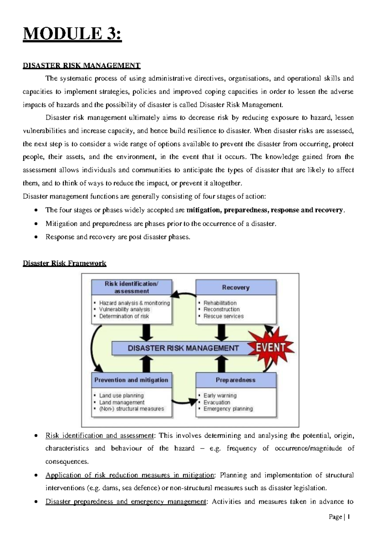 Module 3 - Disaster Risk Management Guide - Studocu