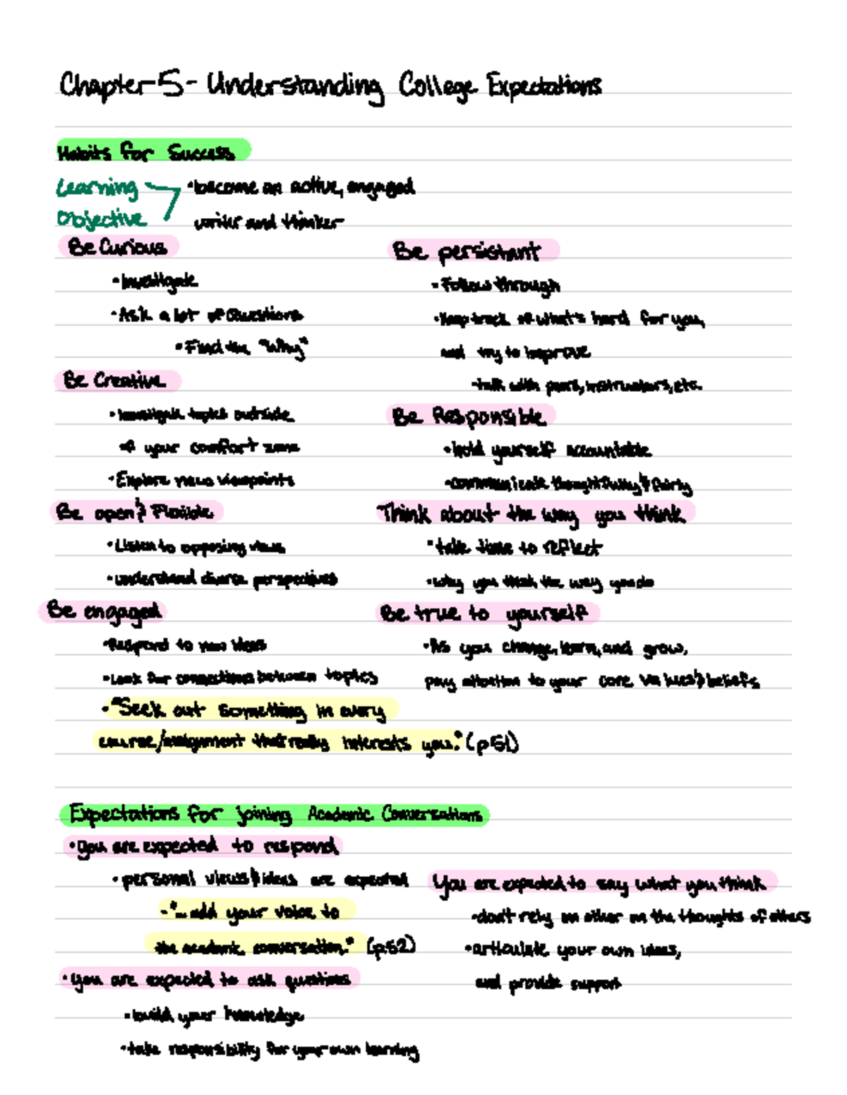 Engl 1010 Chapter 5: Notes on College Success & Engagement Strategies ...
