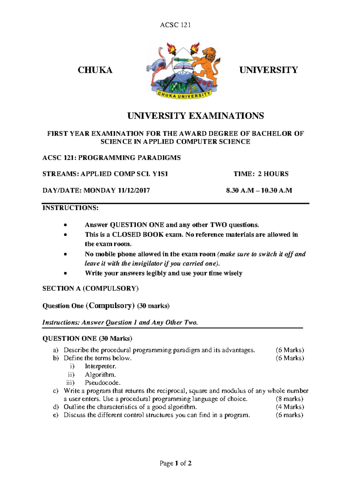 ACSC 101 Final Exam Practice Questions: Intro to IT Concepts - Studocu