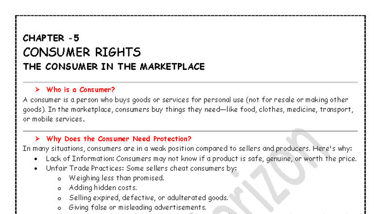 POL SCI 101: Chapter on Consumer Rights and the Consumer Movement - Studocu