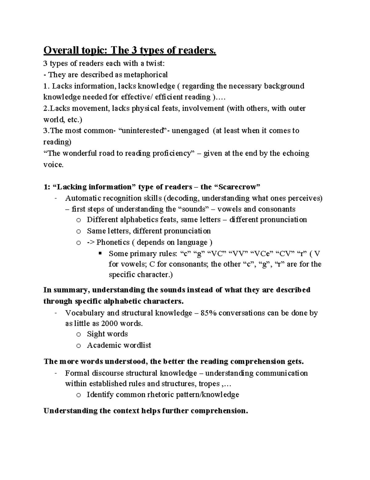 Understanding the 3 Types of Readers: Engaging Non-Readers - Studocu