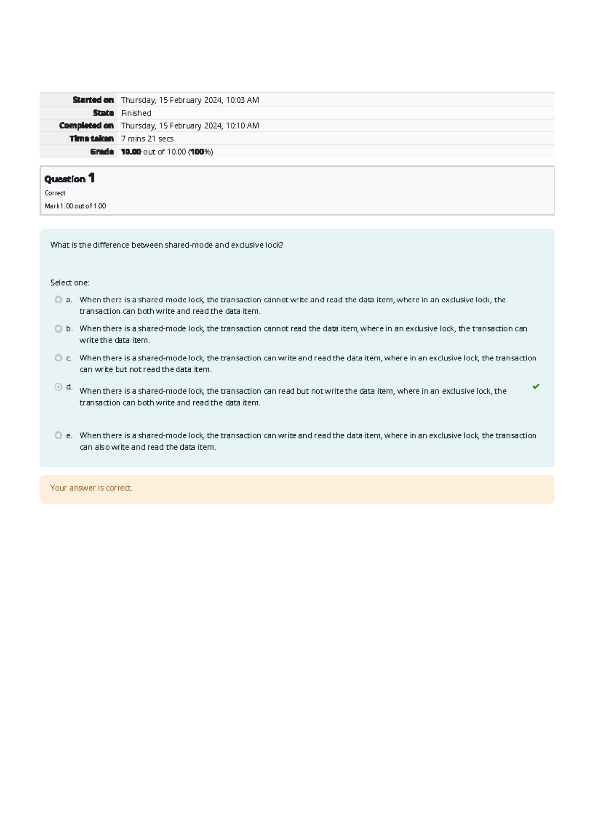 Self-Quiz Unit 2 Attempt review Home - Thursday, 15 February 2024, 10: ...