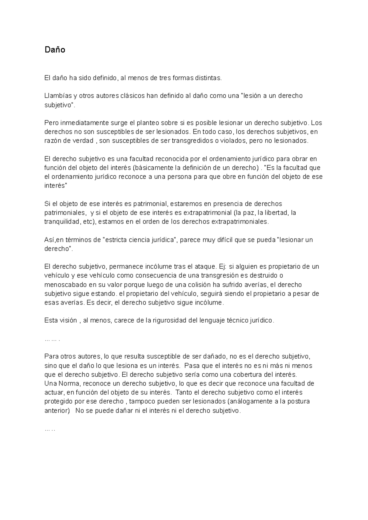 Clase 06: Análisis del Daño y sus Tipos en Derecho - Studocu