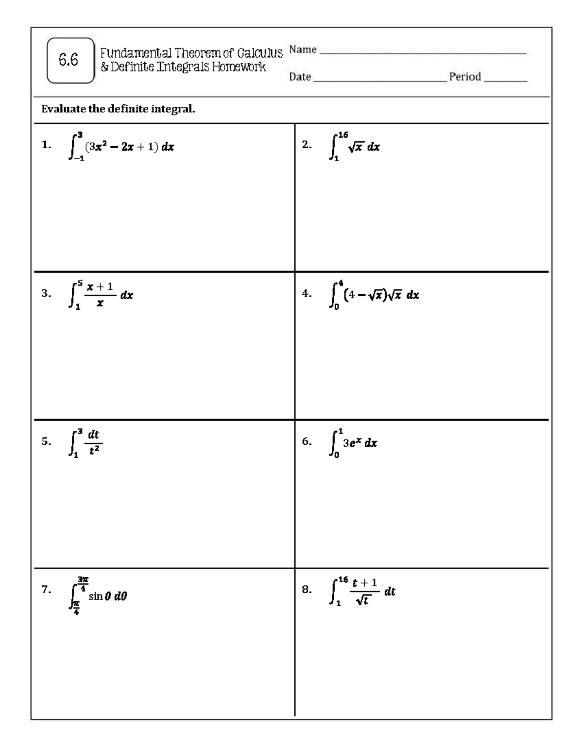 Fundamental Theorem Calc Definite Integrals - MAT 235 - 6. Fundamental ...