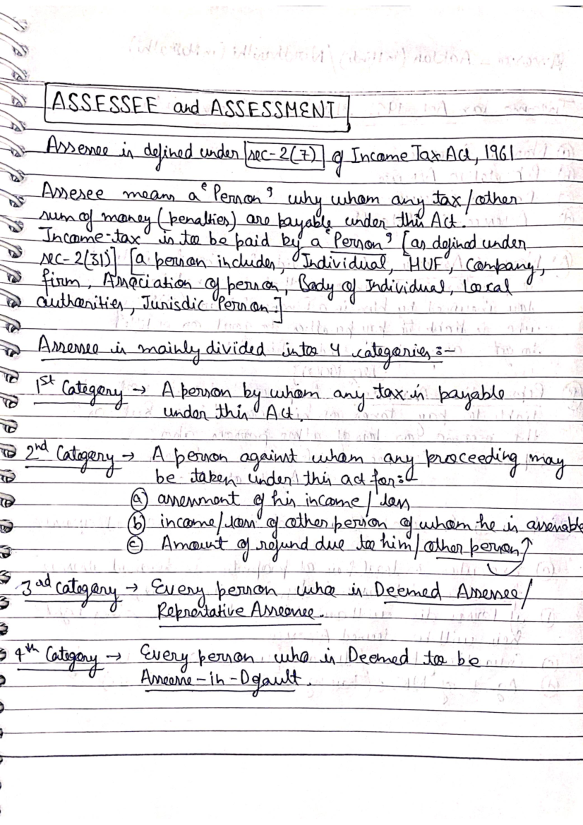 Assessee and Assessment - ASSESSEE and ASSESSMENT Assence in defined ...