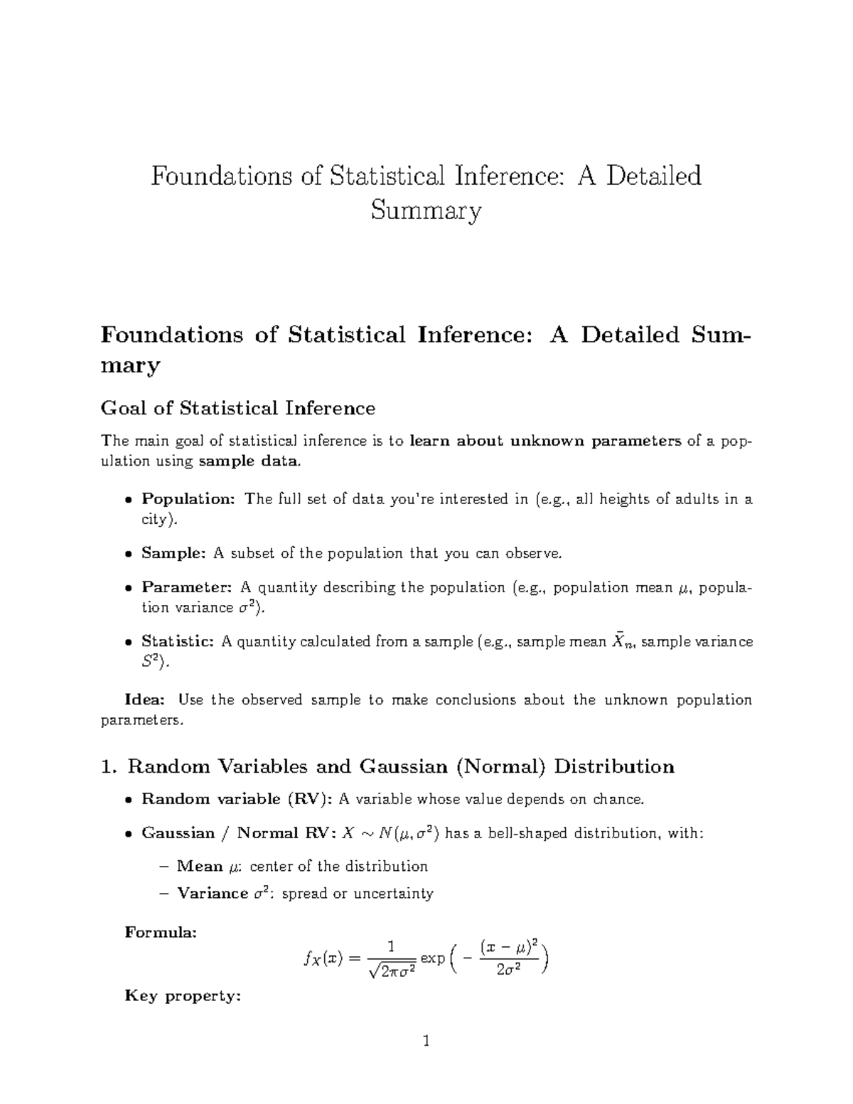 Foundations of Statistical Inference: A Comprehensive Overview ...
