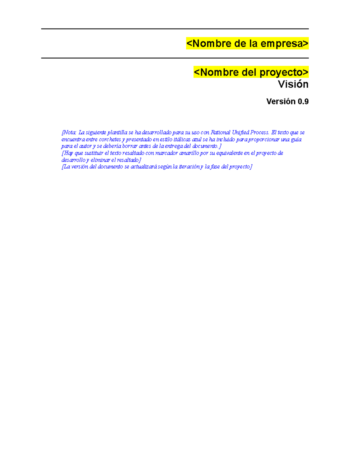 Plantilla de Documento de Visión para RUP - Versión 0.9 - Document Preview