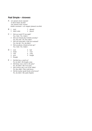 Grammar Revision - Yft7xu - Past Simple A Write the Past Simple of each ...