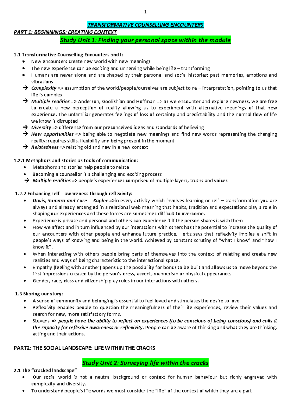 PYC3705 Course Summary: Transformative Counselling Encounters Insights ...