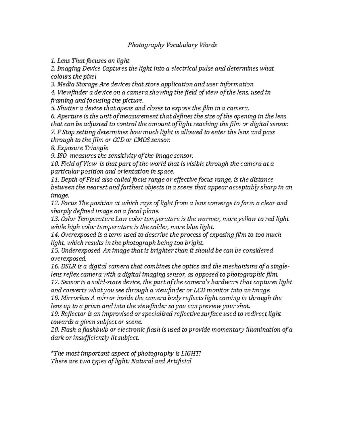 UNIT 5 Photography Critical Thinking Questions and Insights - Studocu