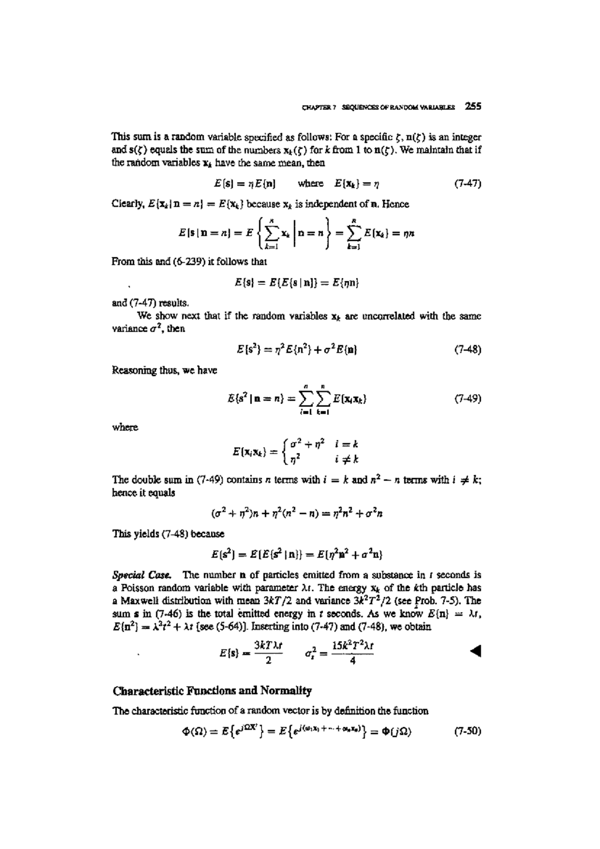 256 AOS, MMV: Convolution theorem and properties of random variables ...