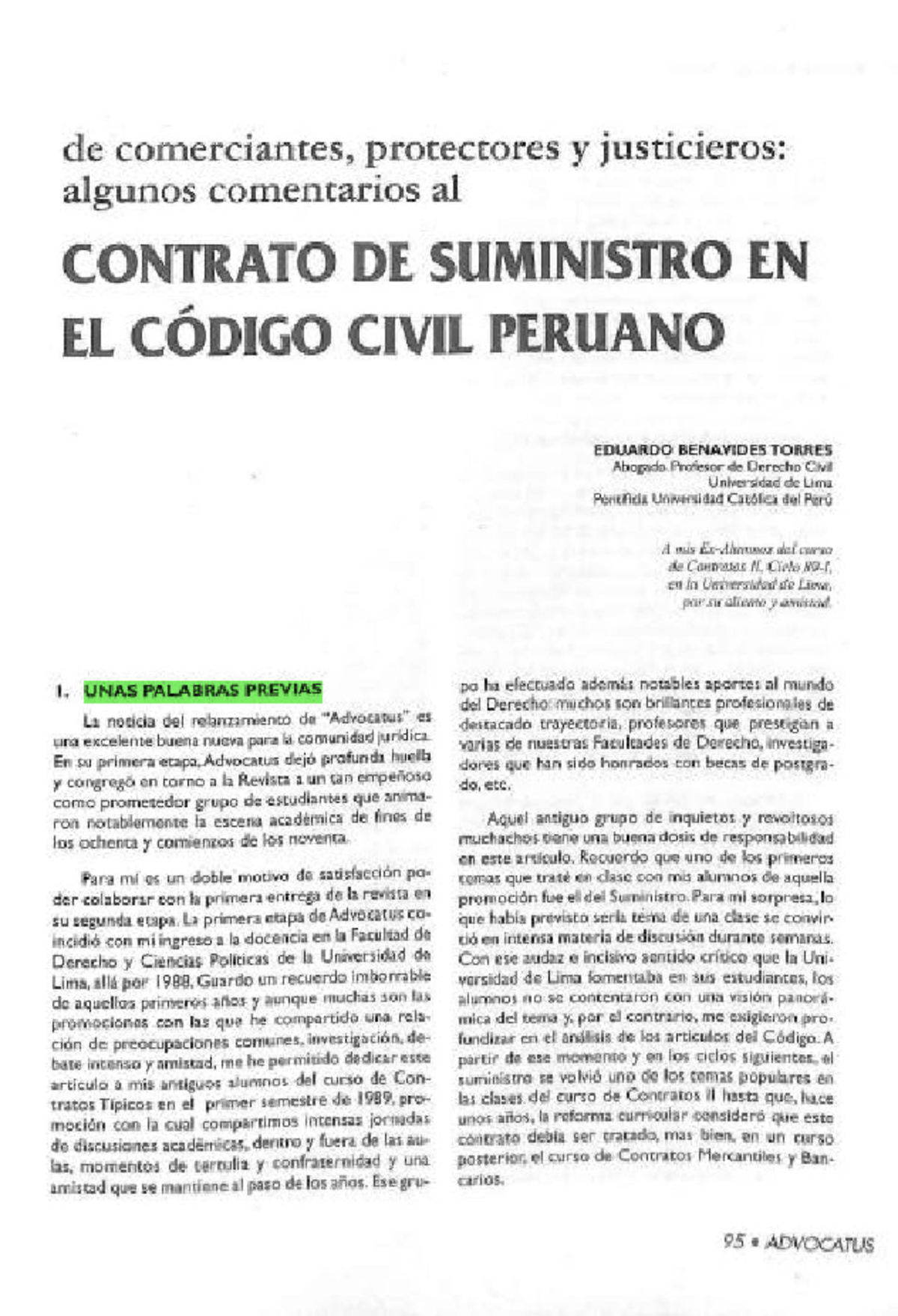 Análisis del Contrato de Suministro en el Código Civil Peruano ...