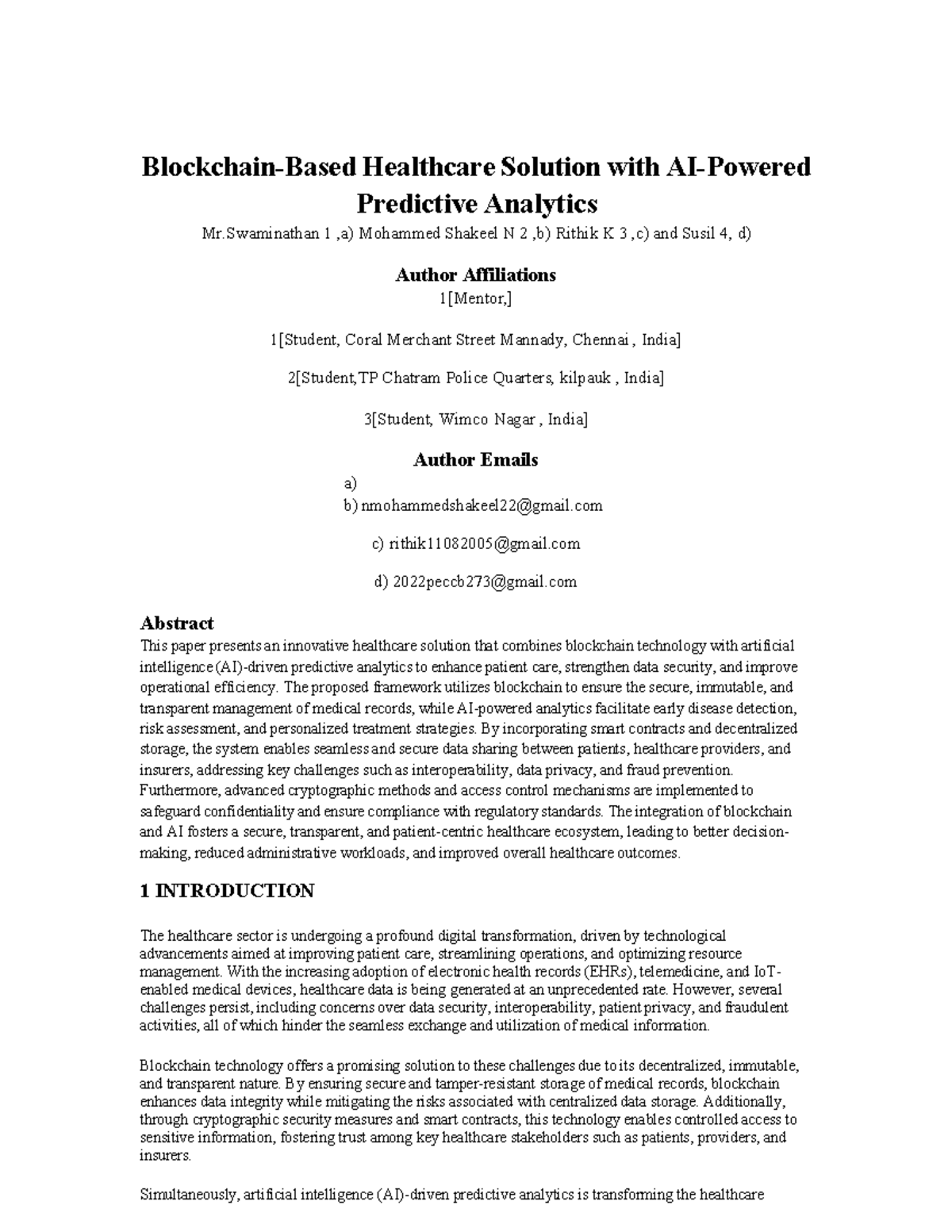 Healthcare Solutions: Integrating Blockchain & AI for Patient Care ...