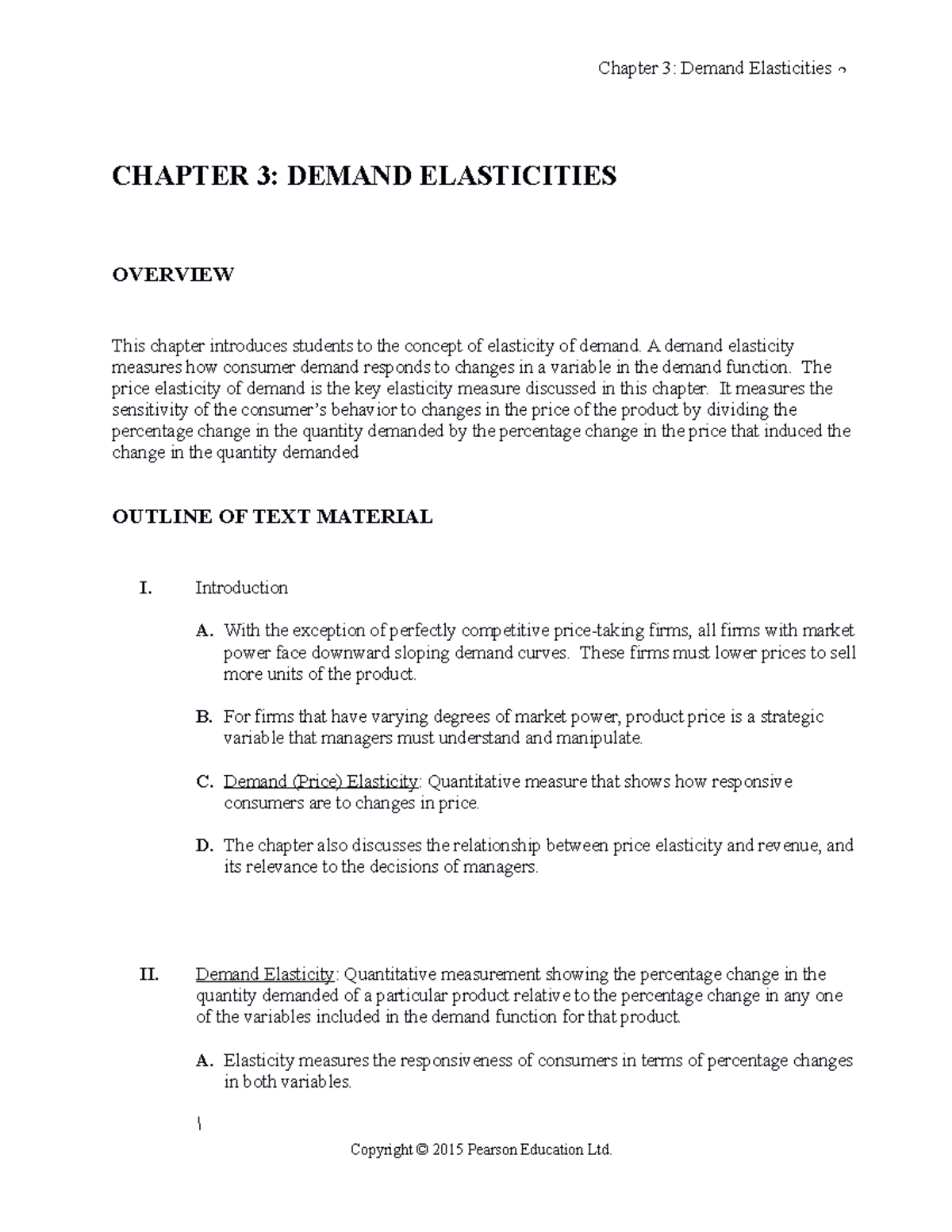 Ch03: Elasticity of Demand - Lecture Notes on Price Responsiveness ...