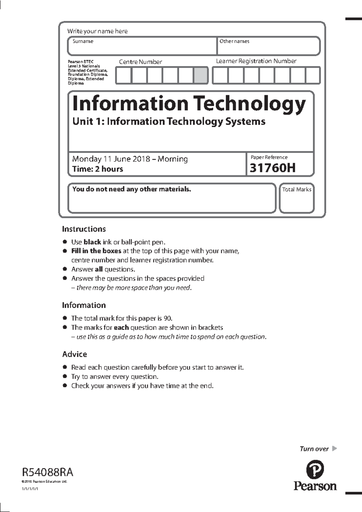 Accessible PDF 31760H Information Technology Systems Exam Paper - Studocu