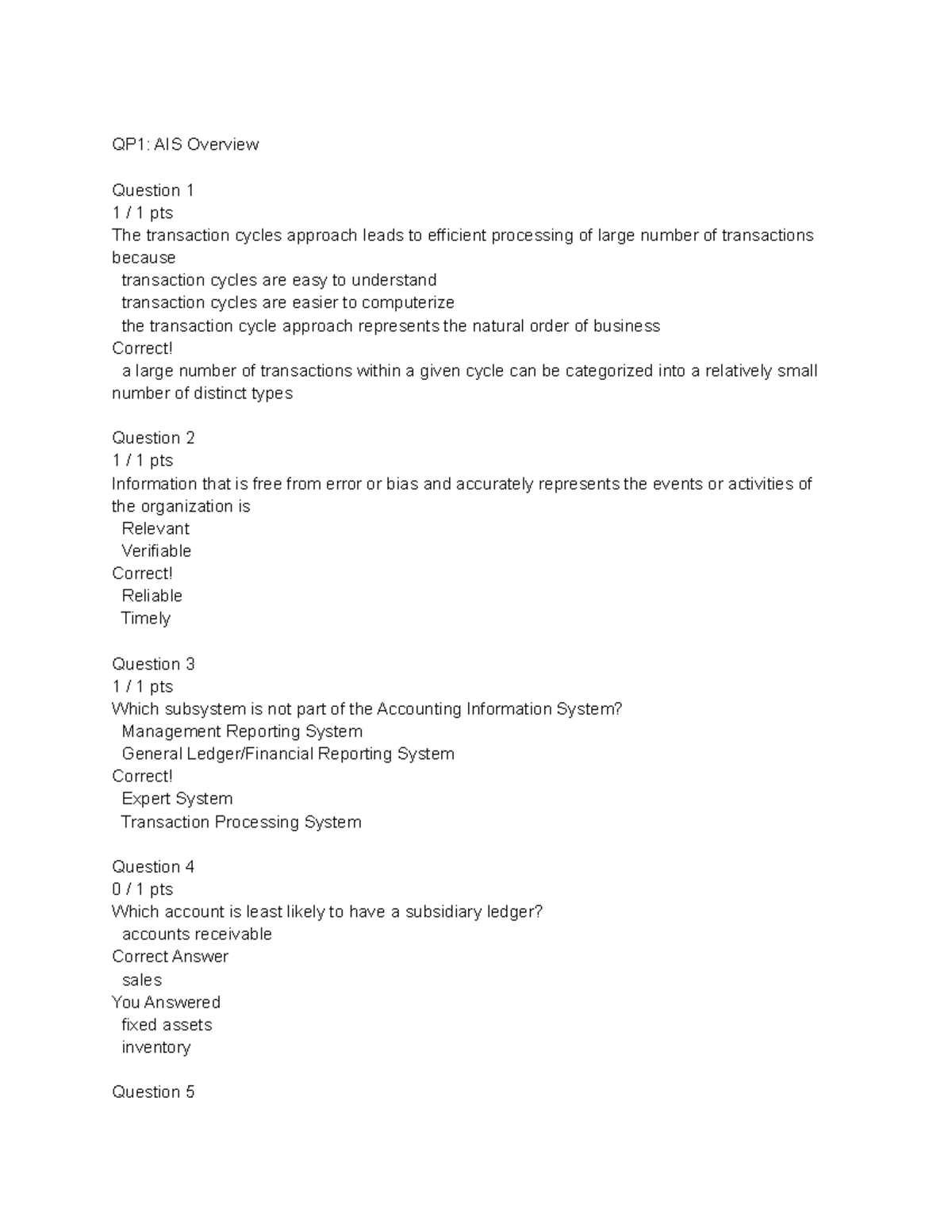 A20 Quiz 1 - AIS Overview Reviewer and Key Concepts - Studocu