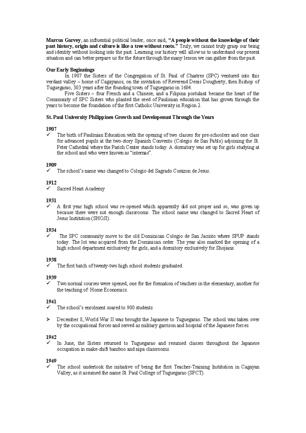 REL ED 303 - Historical Development of St. Paul University Philippines ...