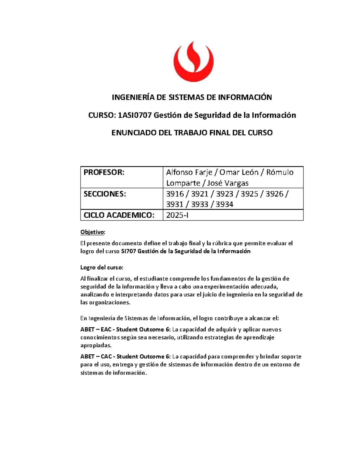Trabajo Final 2025-I: Análisis de Brechas en ISO 27001 y Plan de Acción ...