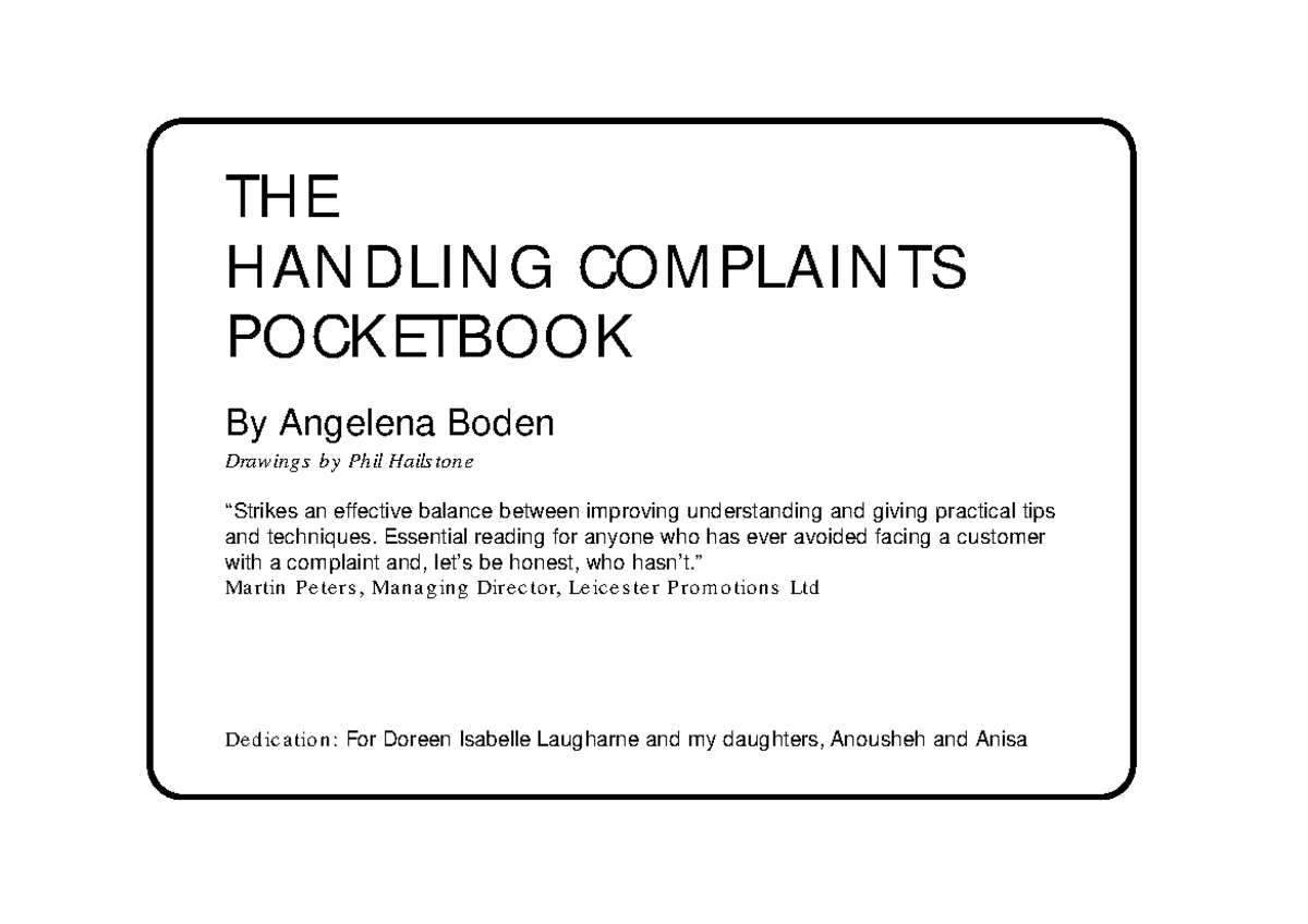 Handling Customer Complaints: Insights and Strategies (MGT 101) - Studocu