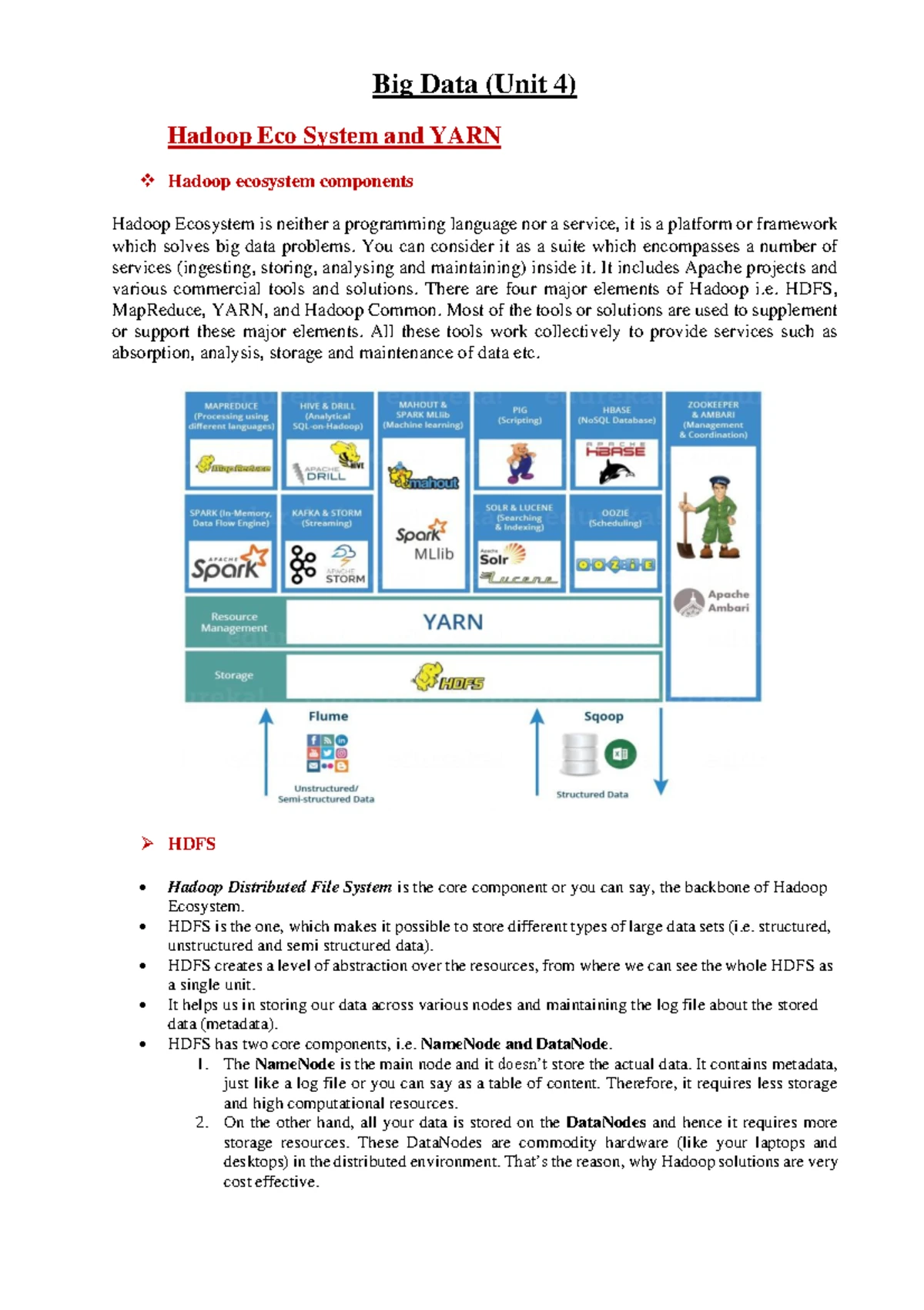 UNIT 5 Big Data Applications: Pig, Hive, and HBase Overview - Studocu