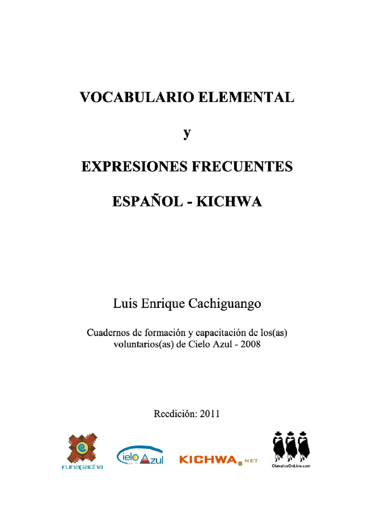 Cuerpo Humano y Vocabulario Kichwa - Material de Estudio - Document Preview