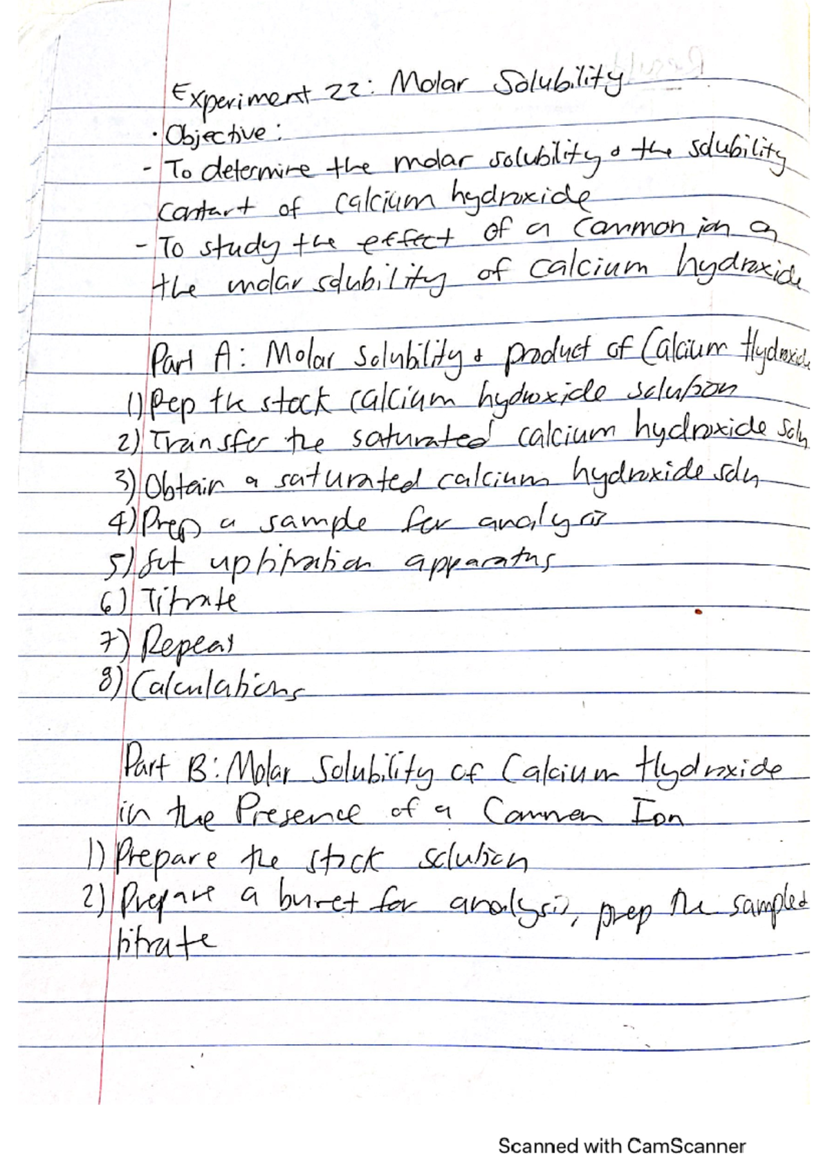 Molar solubility - Lab report - Experiment 22: Molar Solubility To ...