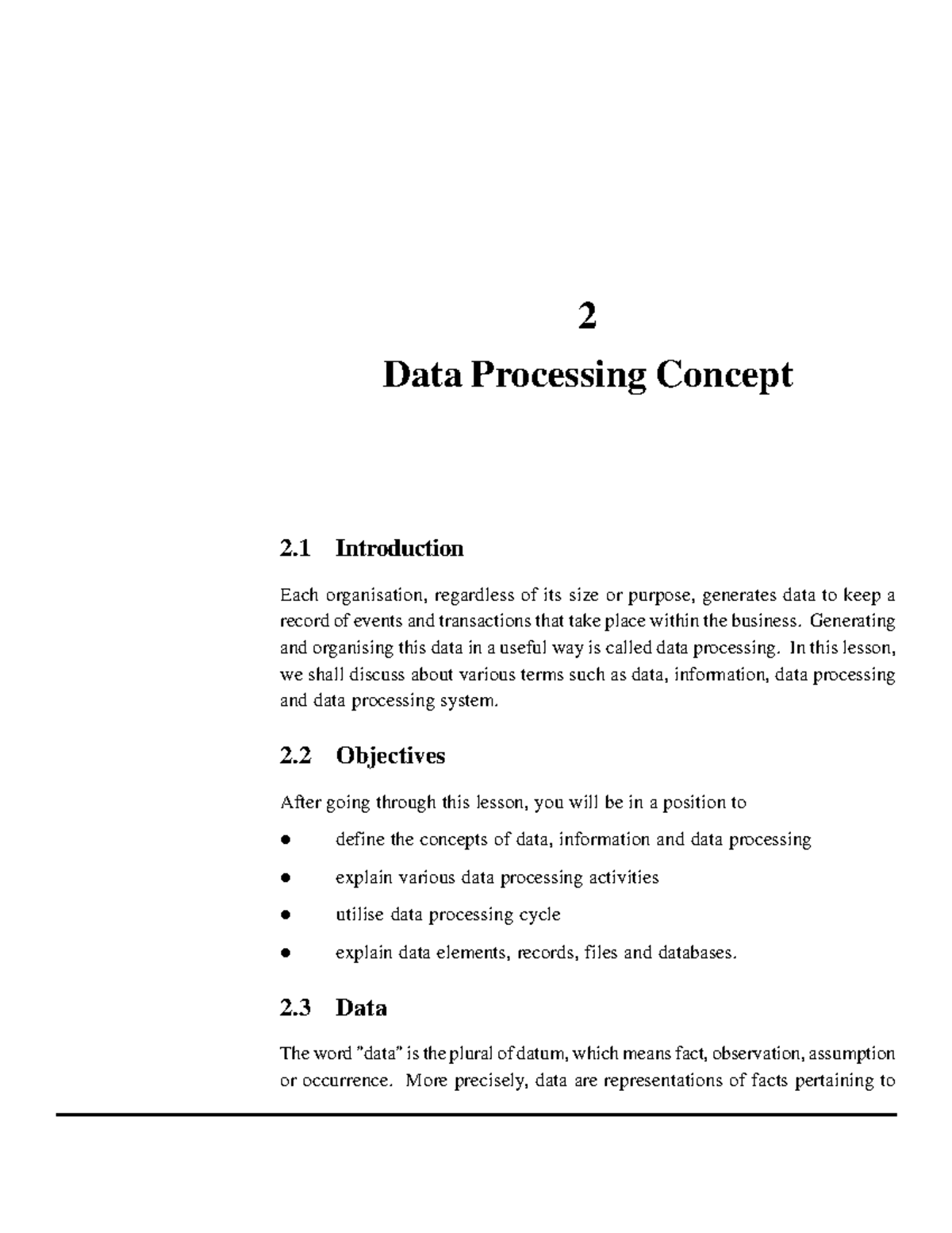 Data Processing Concept: Understanding Data and Information - Studocu