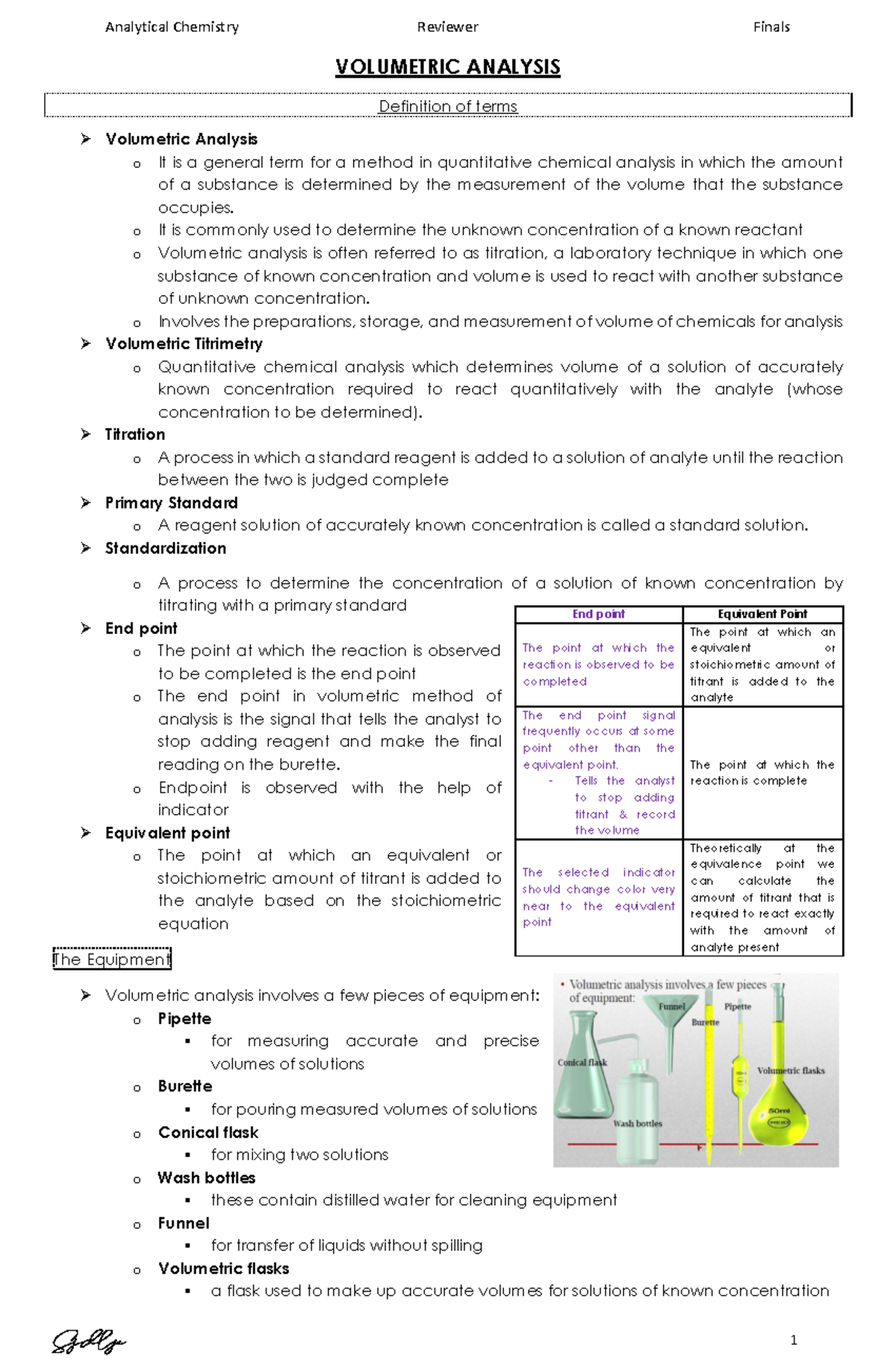 ACH121-Volumetric - Comprehensive Lecture Notes 5 on Titration ...