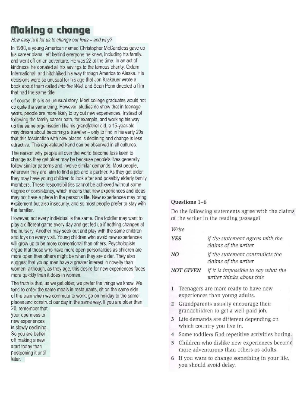 Making a Change: Insights from Lecture Notes (Course Code: 2) - Studocu