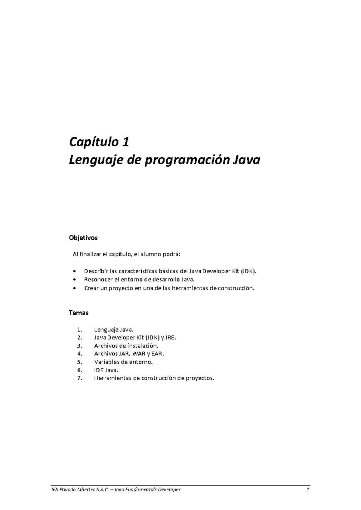Capítulo 1: Introducción al Lenguaje de Programación Java - IES ...