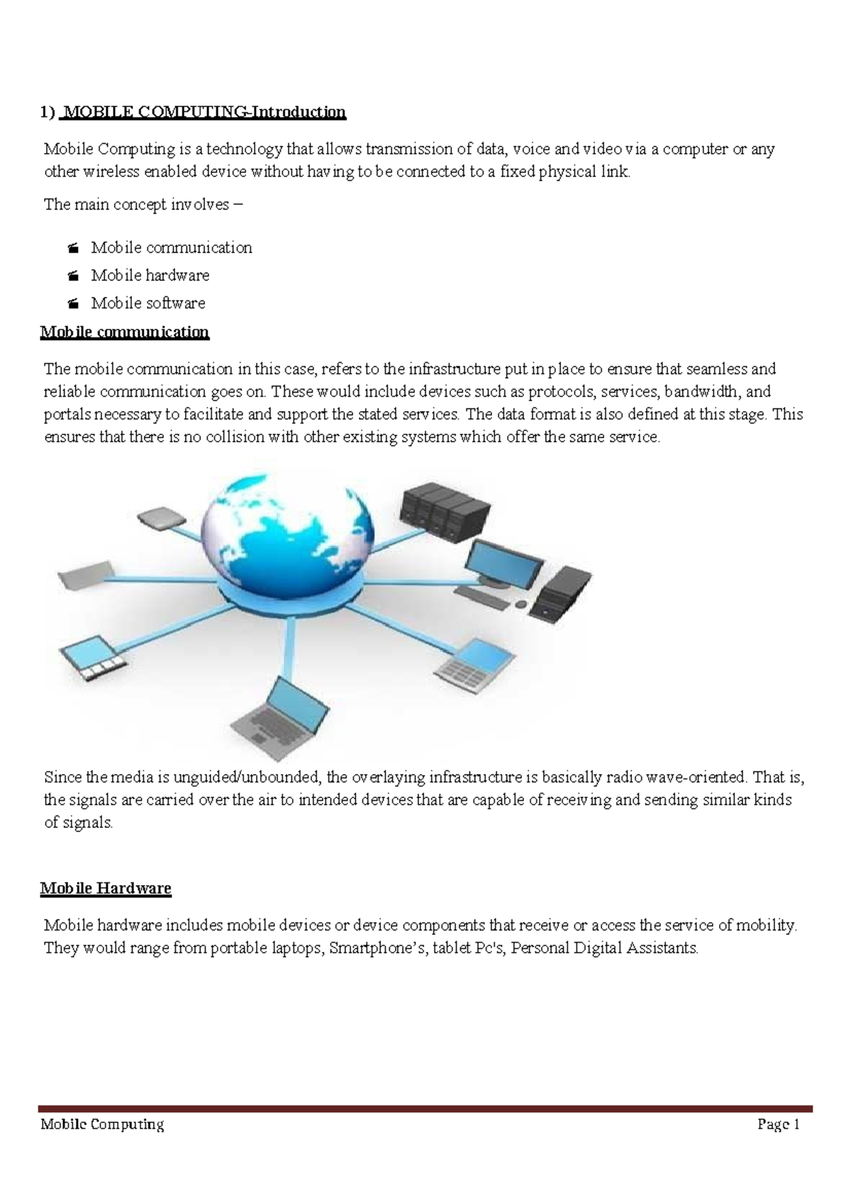 M2 10CS831 Mobile Computing Overview and Key Concepts - Studocu