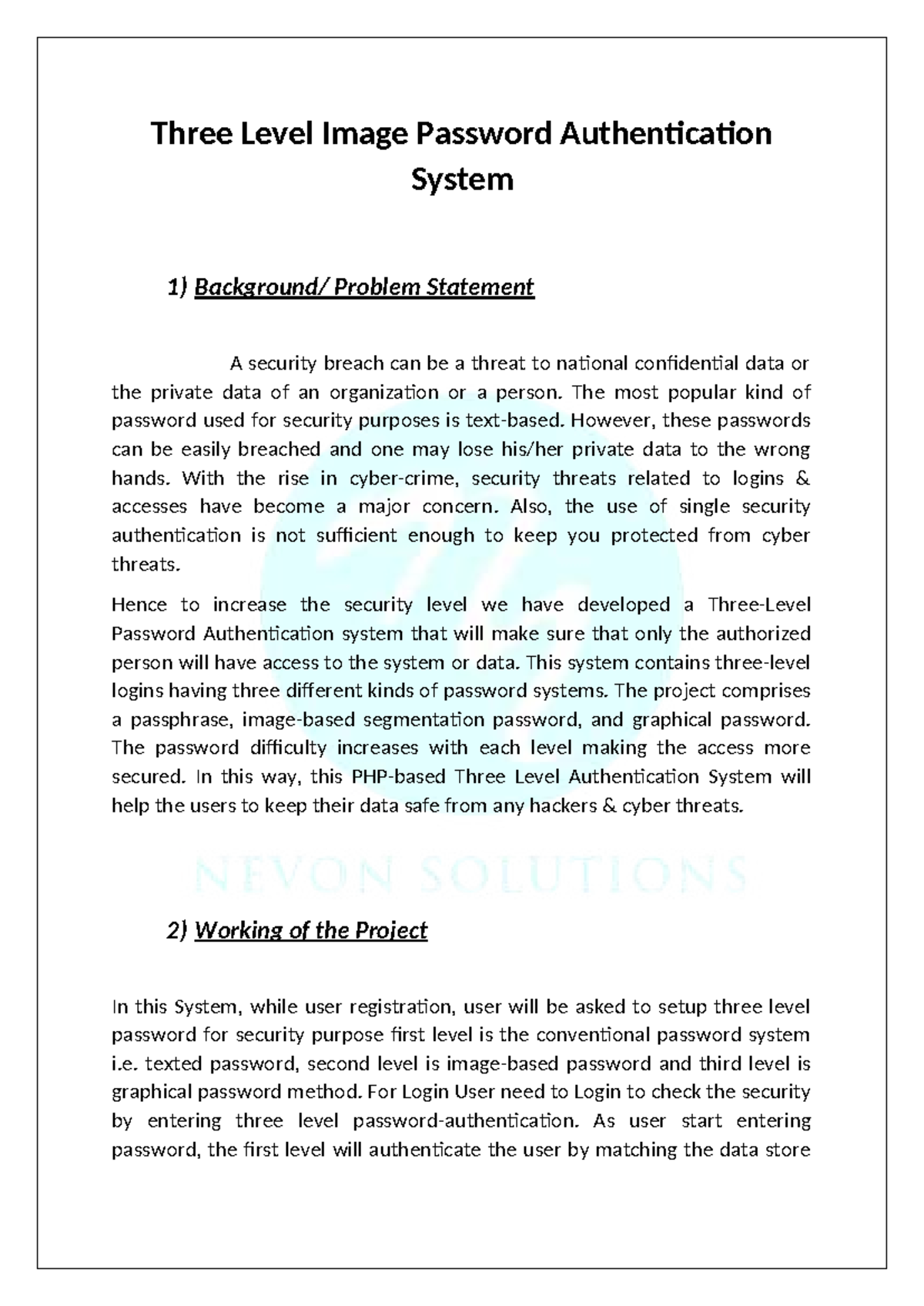 Three Level Password Auth System (P0108) - Security Enhancement Project ...