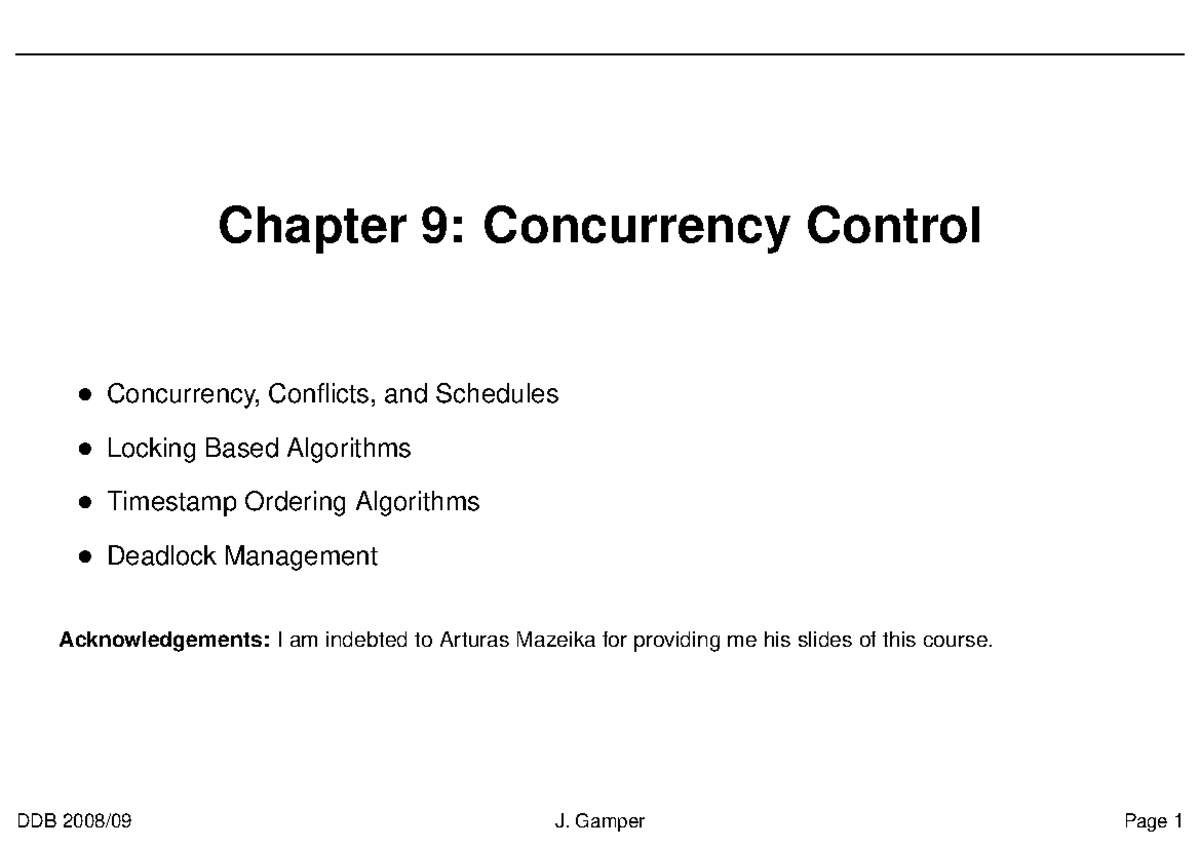 Ddb09 transaction - Distributed database - Chapter 9: Concurrency ...