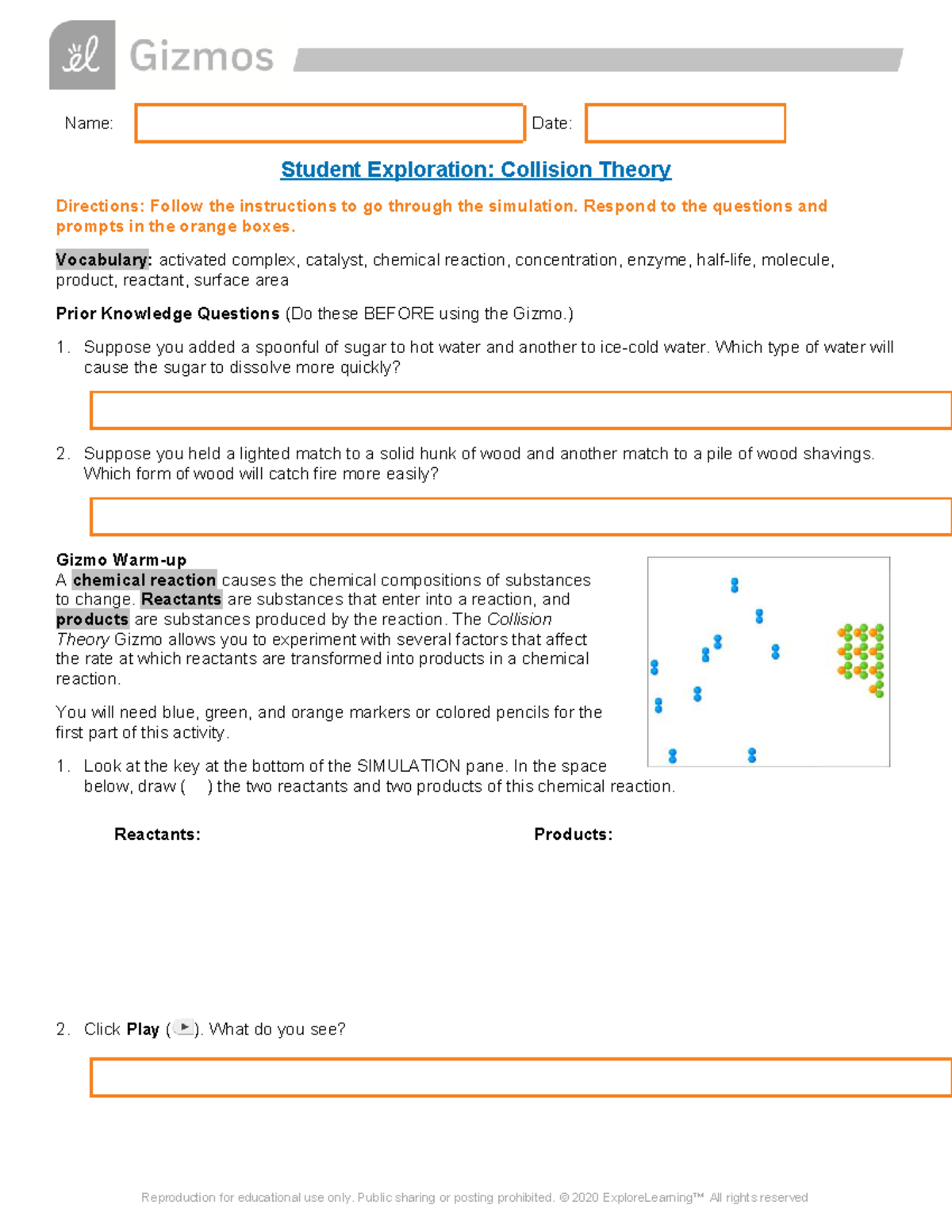 Copy of Collision Theory SE: Exploring Reaction Rates and Factors - Studocu