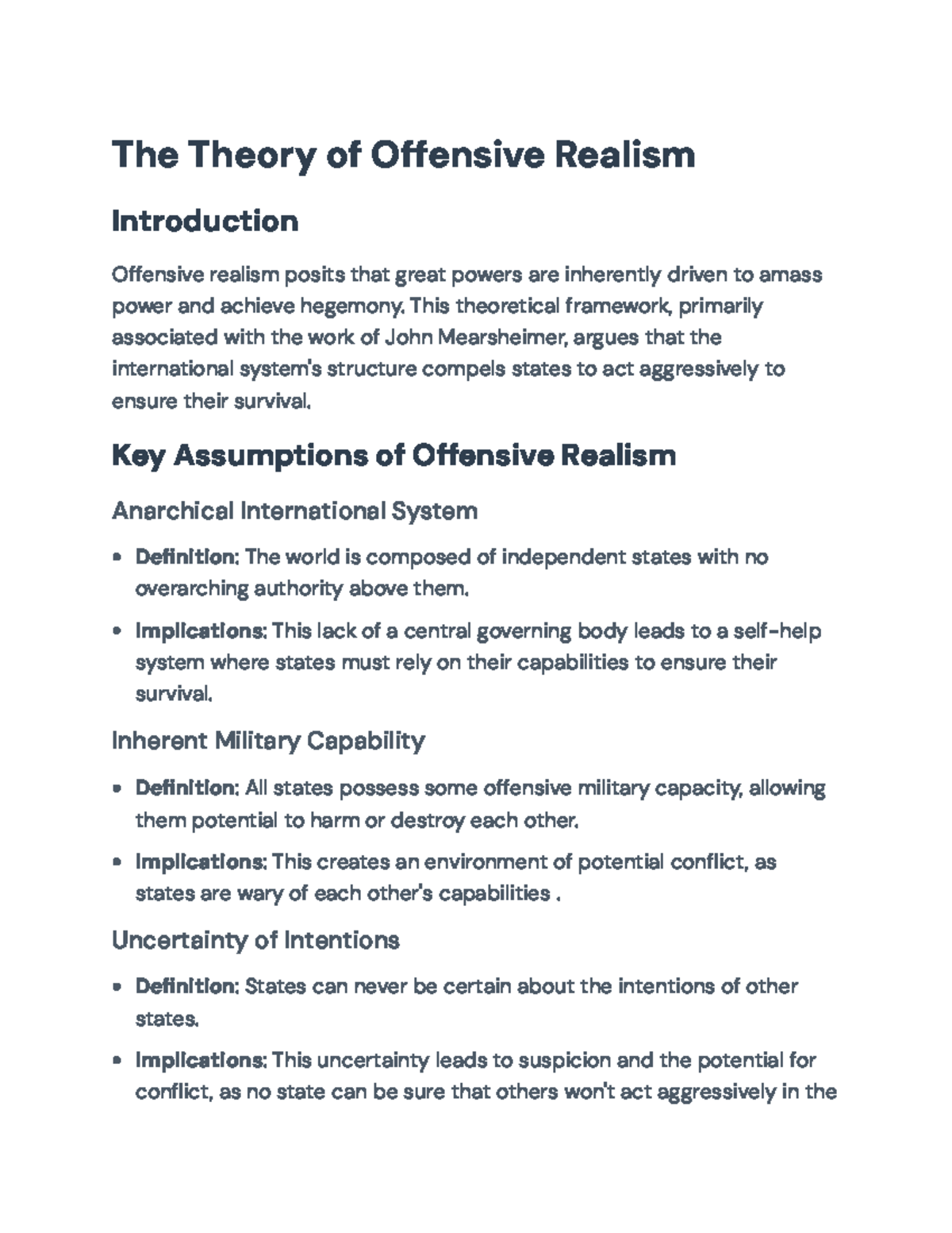 Understanding Offensive Realism: Key Theories & Implications - The ...